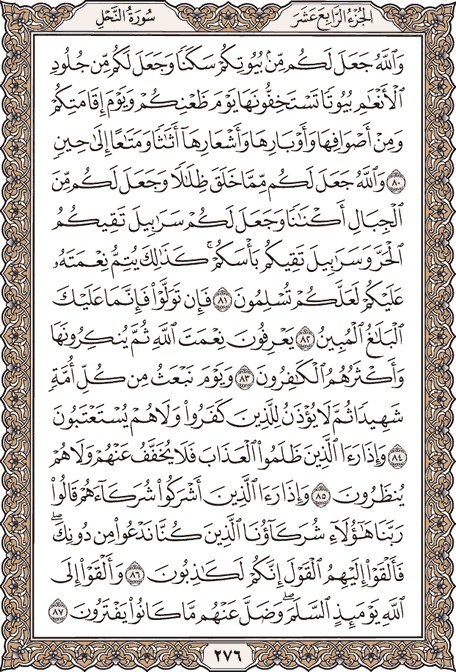 صفحة 276 من المصحف الشريف
